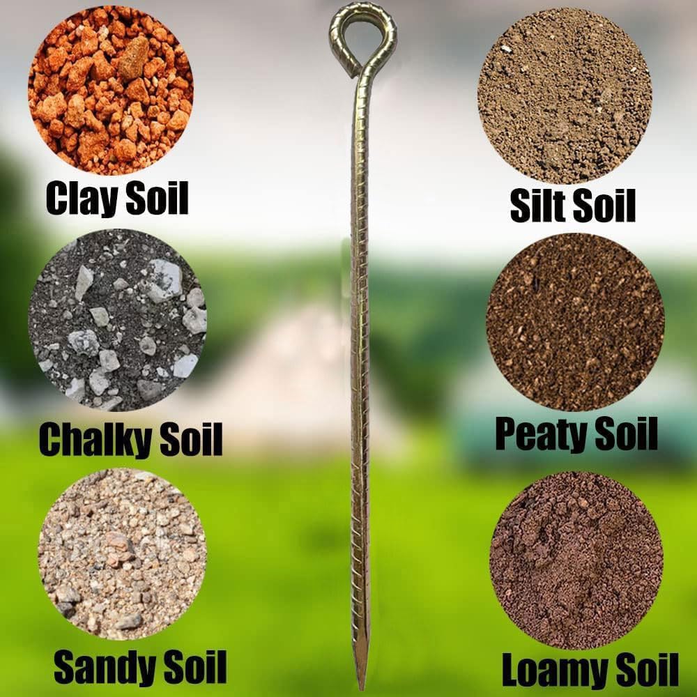 16 Inch Rebar Stakes ，Metal Stake Ground，Ground Anchor,Heavy DutyTent Stakes ，Baking Paint Metal Stakes ，Tent Stake,Ground Stakes ，0.5 Inch Diamete (16 Pack) ， Outdoor Travel