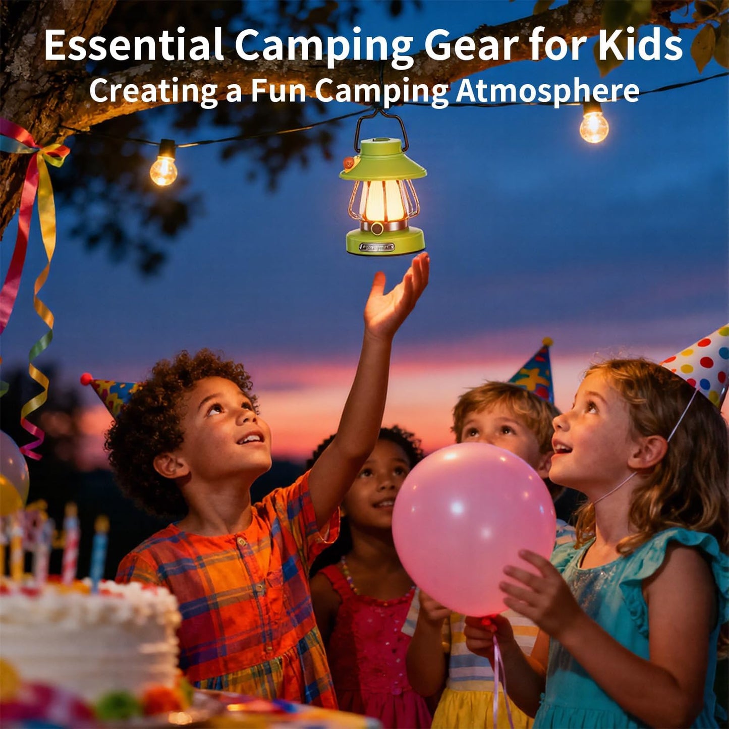 Kids Lantern with 3 Color Dimmable & USB-C Charging, Boys Night Light for Bedroom, Indoor Outdoor Adventures & Emergency Use Toddler Flashlight Camping Essentials for Kids (Green)