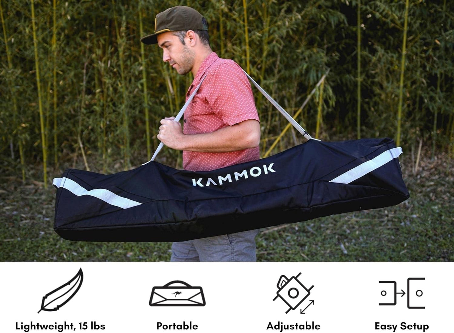 Kammok: Swiftlet Portable Hammock Stand | Lightweight, 15lbs, Easy, Fast Setup, Chair Mode. (Carry Bag with Straps. Made for Home-to-Travel, Camping, Park, Backyard), *Hammock Sold Separately*