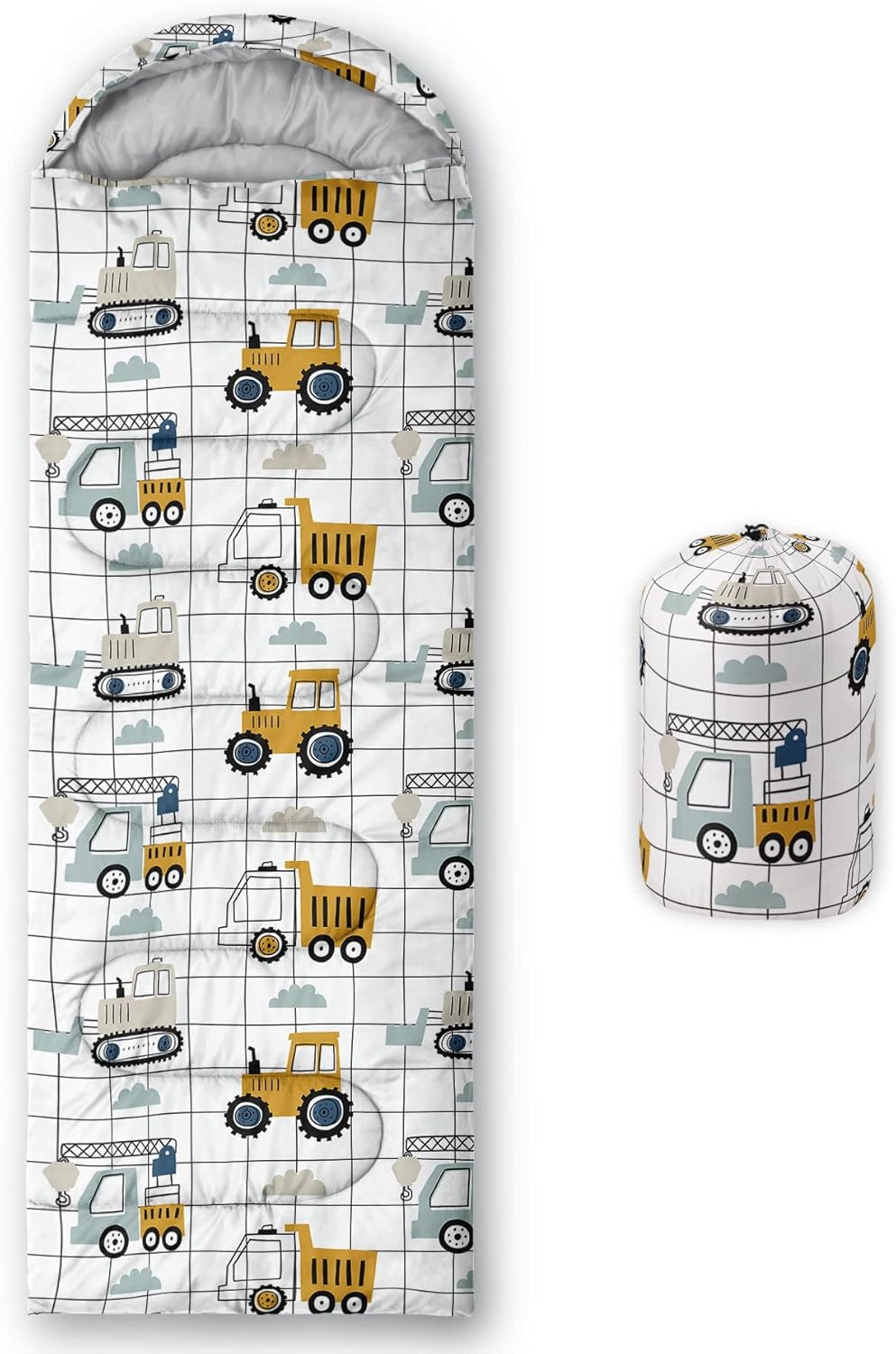 Kids Sleeping Bag for Boys Girls,Rocket Moon Print-Lightweight Warm Portable Outdoor Indoor-Waterproof Cold Weather Resistant Sleeping Bag for Camping Hiking