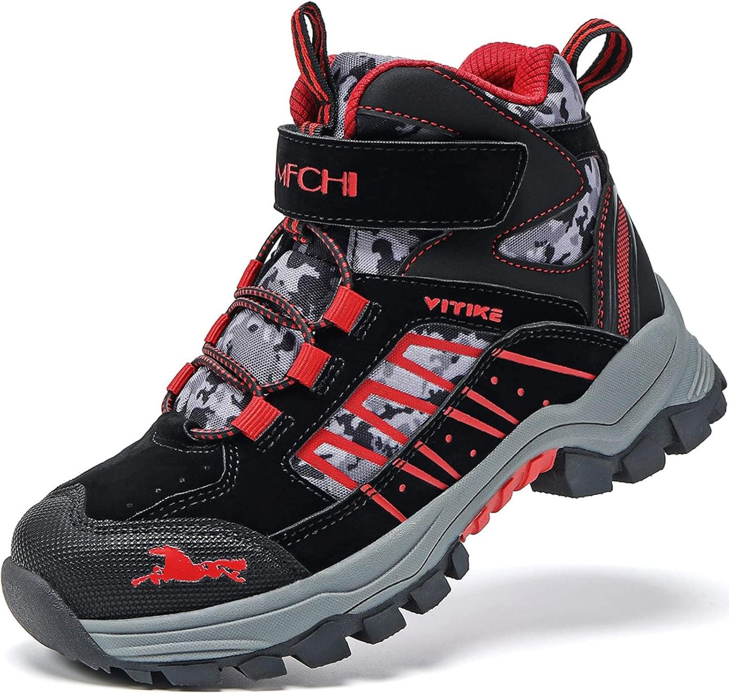 JMFCHI Kids Hiking Boots Boys Girls Outdoor Walking Climbing Sneaker Comfortable Non-slip Snow Shoes Hiker Boot Antiskid Steel Buckle Sole