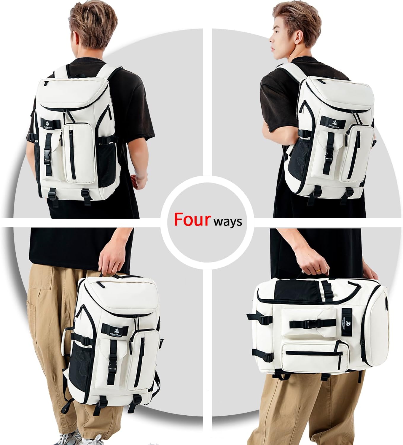 Kalesi Gym Duffle Tennis Bag Backpack 4-Way Waterproof with Shoes Compartment for travel Sport Hiking laptop (Black 02)