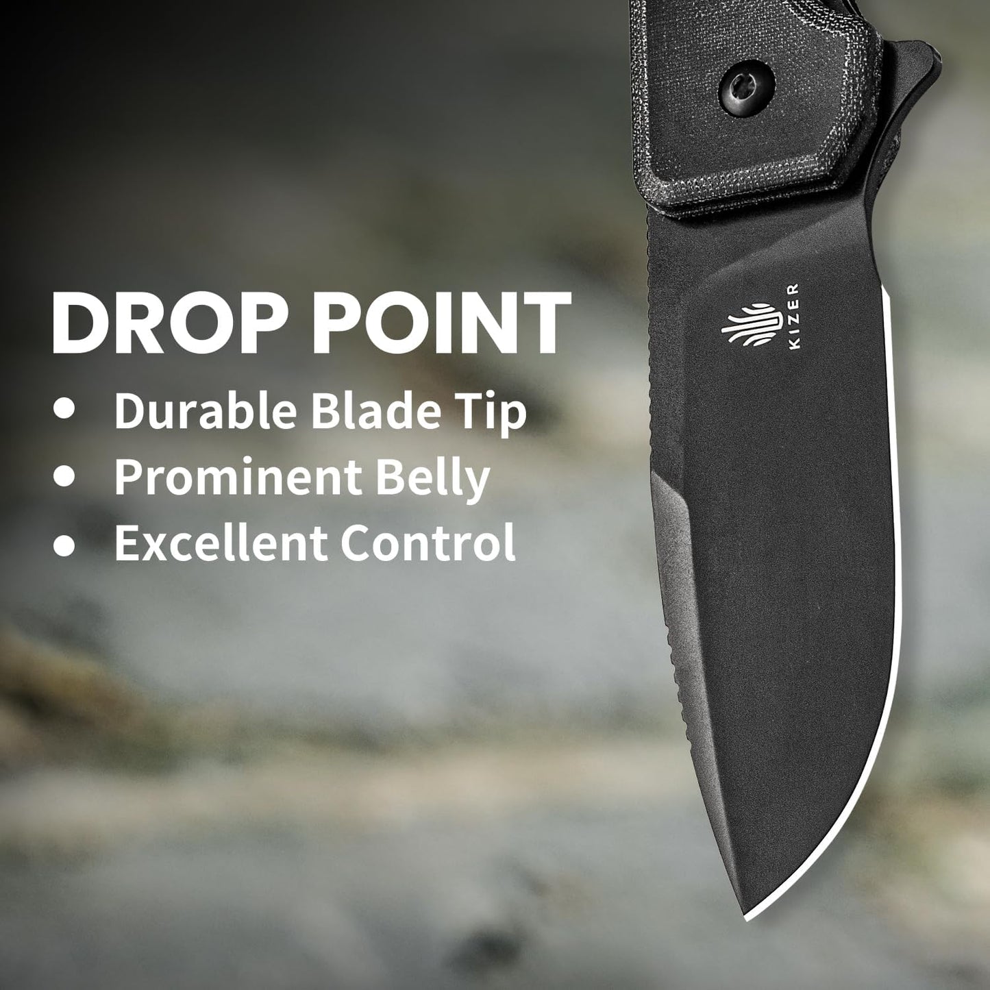 Kizer Nice Guy Pocket Folding Knife, 2.84" Nitro V Blade, Lightweight Sharp Camping and Hiking Knife, Comfort Micarta Handle, Liner Lock Flipper Knife V3011A3