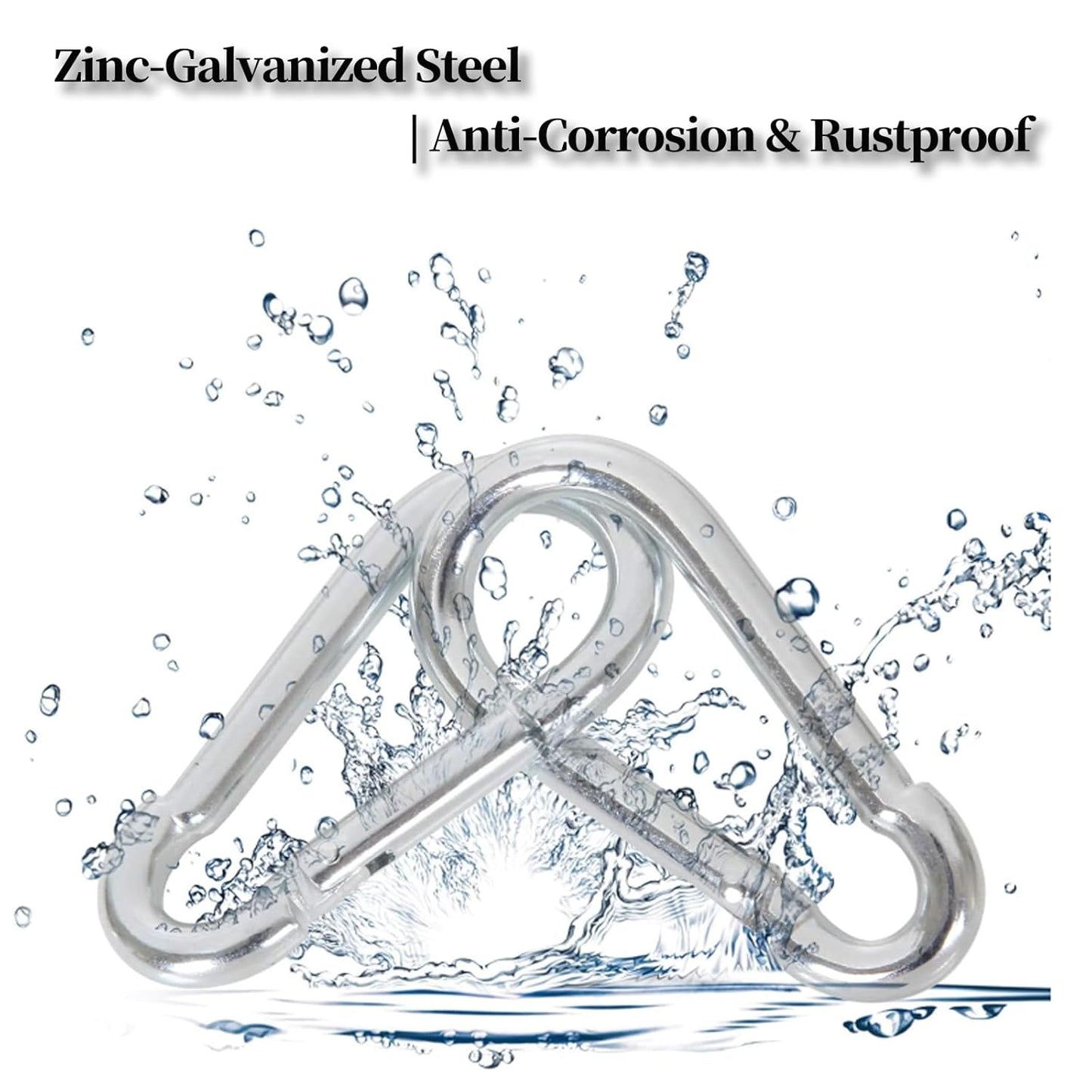 12Pack 5.5 Inch 12MM 1/2” Spring Snap Hook Carabiner Clips, Heavy Duty Large Chain Link Clip Hooks for Swing, Hammock, Gym, Outdoor – Carabiner Clips Heavy Duty for Boating, Fitness, Camping