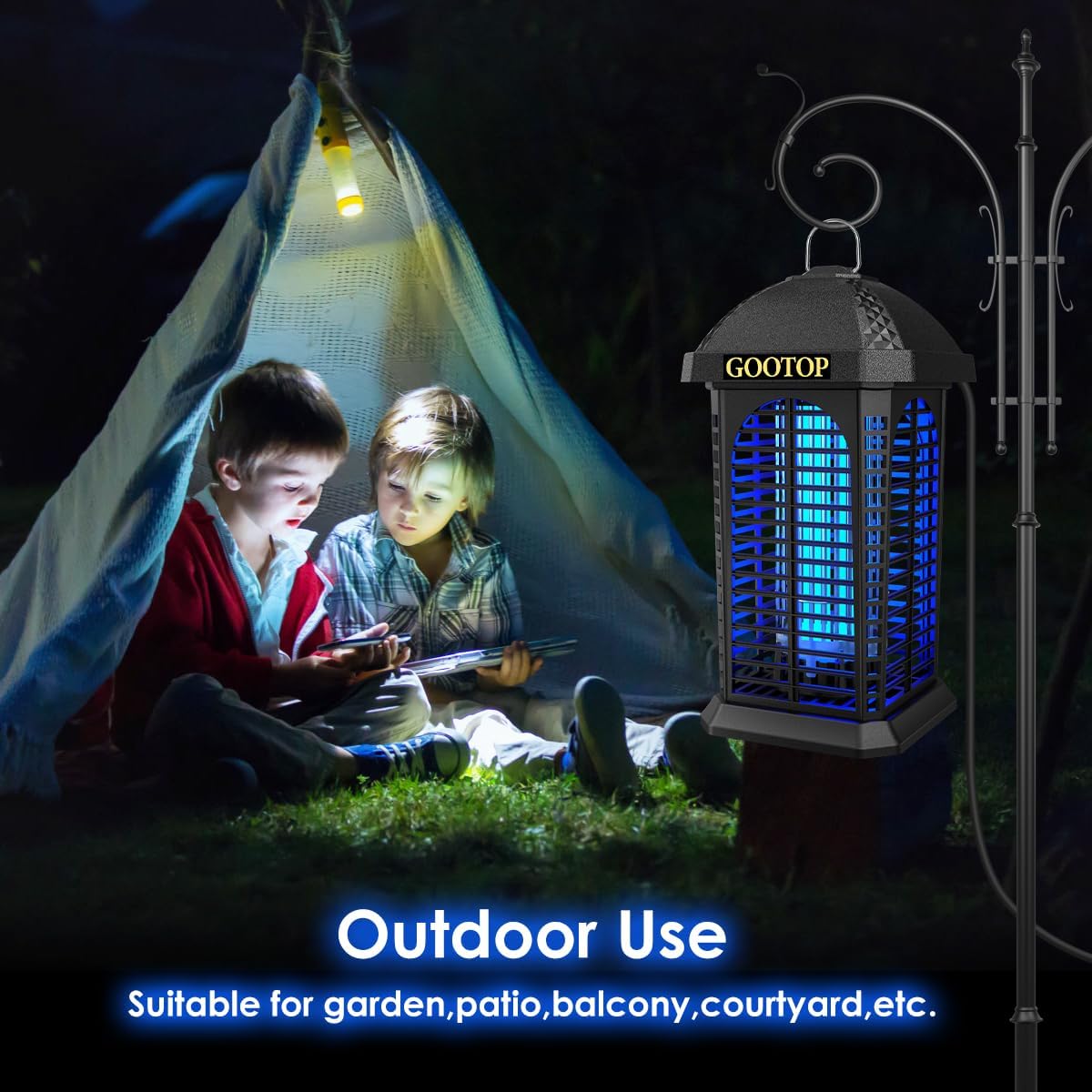 Bug Zapper Outdoor, 4200V Electric Mosquito Zapper, Bug Zapper Outdoor, Fly Traps, Fly Zapper, Mosquito Killer Indoor 3 Prong Plug, 90-130V, ABS Plastic Outer