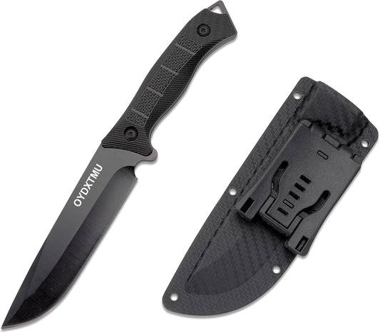 11" Fixed Blade Tactical Knives with Sheath,Hunting Knife with High Carbon Steel Blade, Non-Slip Handle, Lanyard Hole, Camping Knives for Hiking, Outdoor, Hunting, Survival, Adventure,EDC,Bushcraft