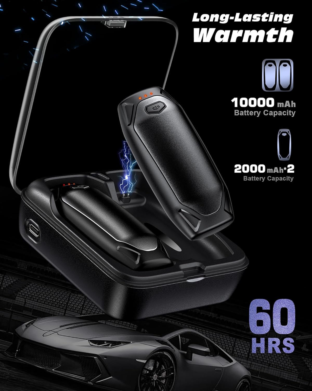 Kesguar Hand Warmers Rechargeable - 2 Pack 14000mAh AI Electric Hand Warmers with Charging Case, Magnetic 2 in 1 Pocket Handwarmers, Portable Heater Gifts for Women/Men/Christmas/Golf/Camping/Hunting