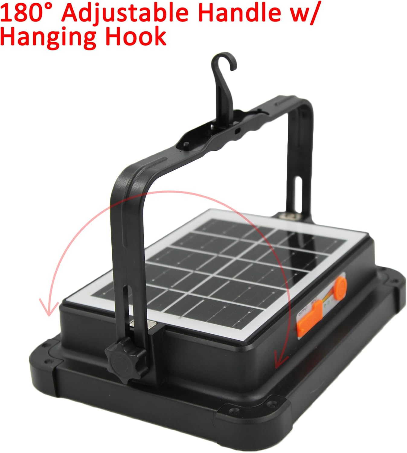 100W Portable Rechargable Solar Panel LED Work Light with 3 Brightness Level, 10000LM 8400mAh IP66 Waterproof Outdoor Flood Light