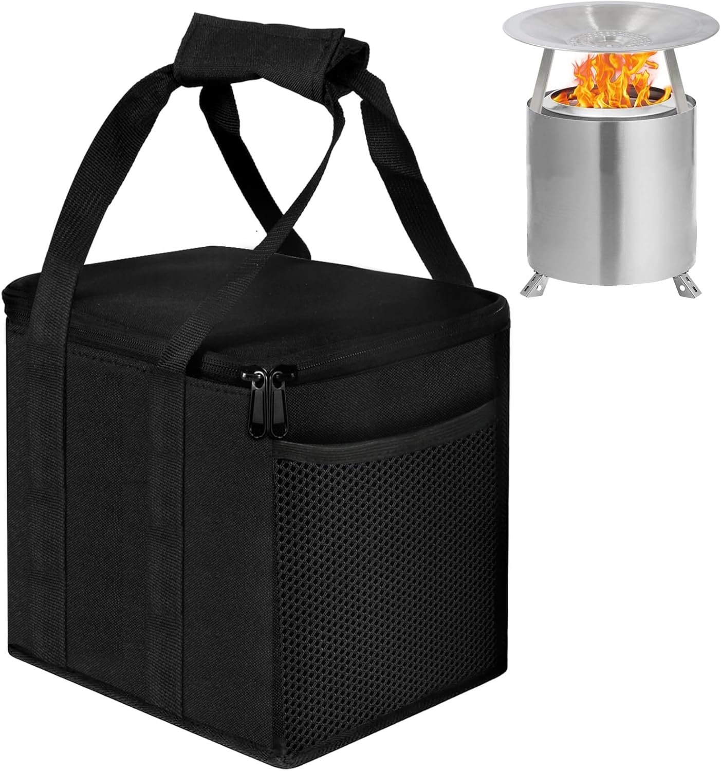 12'' Fire Pit Bag for Solo Stove Mesa XL & Accessories, Carry Bag for Solo Stove Mesa XL & Heat Deflector, Portable Fire Pit Storage Case for Travel & Camping,3-Layer 600D Oxford Cloth,Waterproof