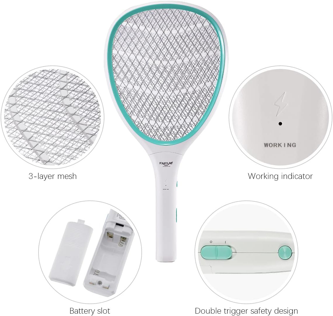 Faicuk 2 Pack Bug Zapper Racket Electric Fly Swatter