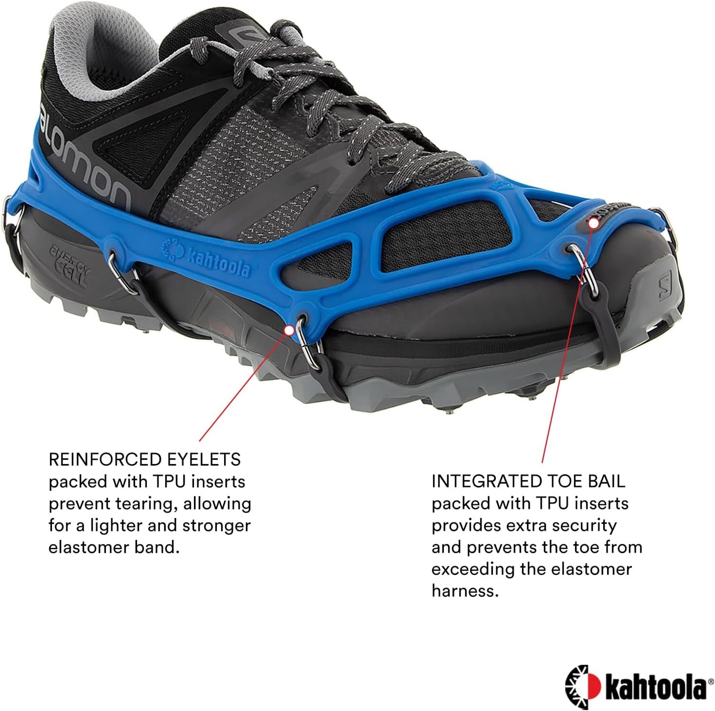 Kahtoola EXOspikes Footwear Traction for Winter Hiking & Running in Snow, Ice & Rocky Terrain