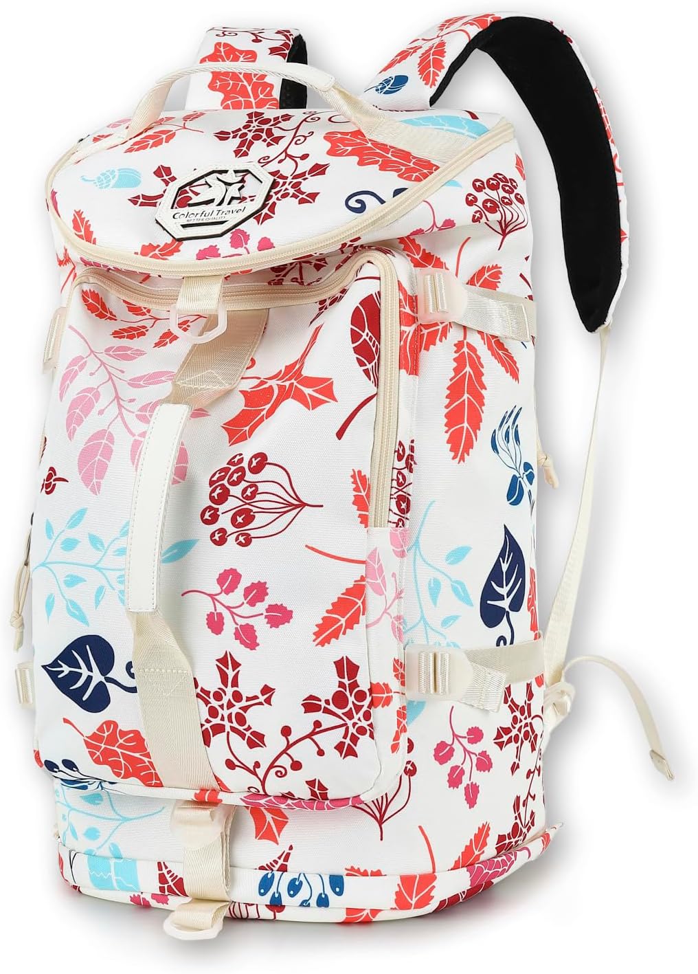 Kalesi Floral Gym Duffle Bag Backpack 4 ways for Women Waterproof with Shoes Compartment for travel Sport Hiking laptop Lightweight, XL