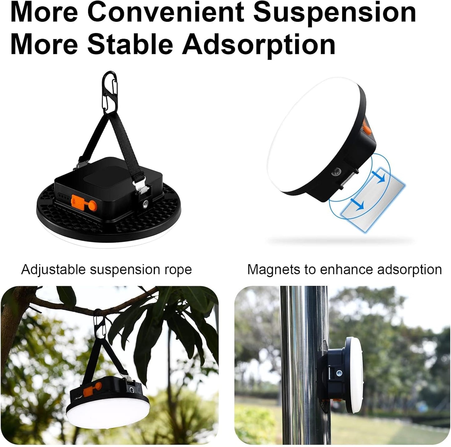 10000mAh 4000LM Flashlight Portable LED Camping Lantern Rechargeable Light 30W with Digital Power Display and Magnet , IPX5 Waterproof Tent Lights Power Failure Emergency Light