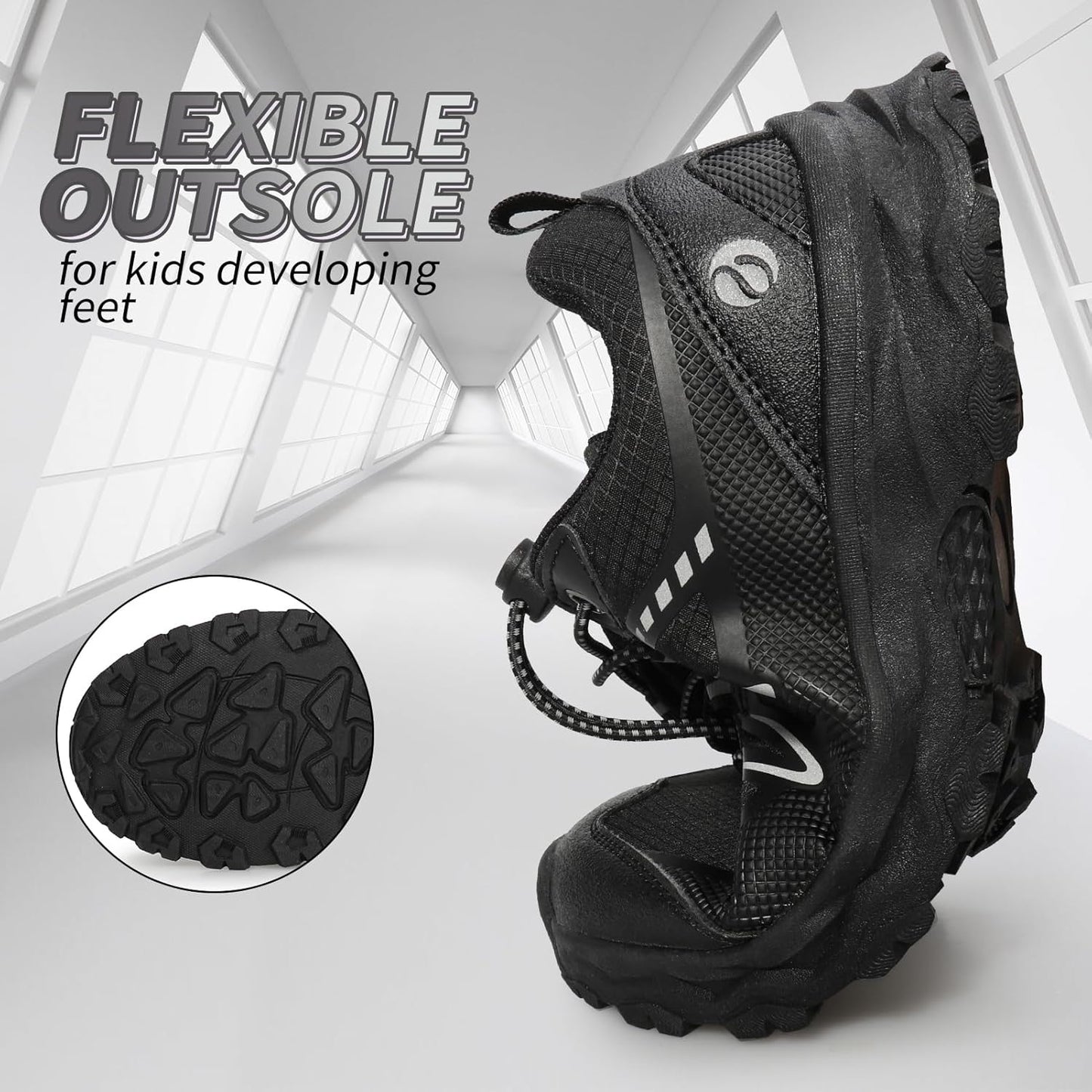 Kids Boys Girls Running Shoes Waterproof Non-Slip Breathable Low-Top Outdoor Hiking Walking Sneakers (Little/Big Kids)