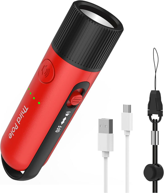 125dB Rechargeable Bear Horn,IPX4 Waterproof & LED Flashlight Bear Deterrent Device for Hiking, Camping, Outdoor Survival,Red