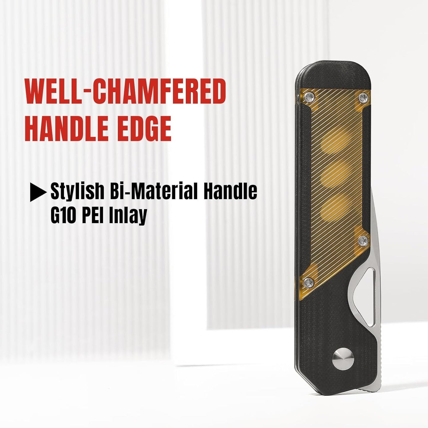 Kizer Militaw EDC Pocket Knife, 3.36'' 154CM Blade Folding Knife, G10 & PEI Handle with Pocket Clip, Thumb Hole & Front Flipper Opener, Camping Hunting Knife for Men Women Gift V3634C1