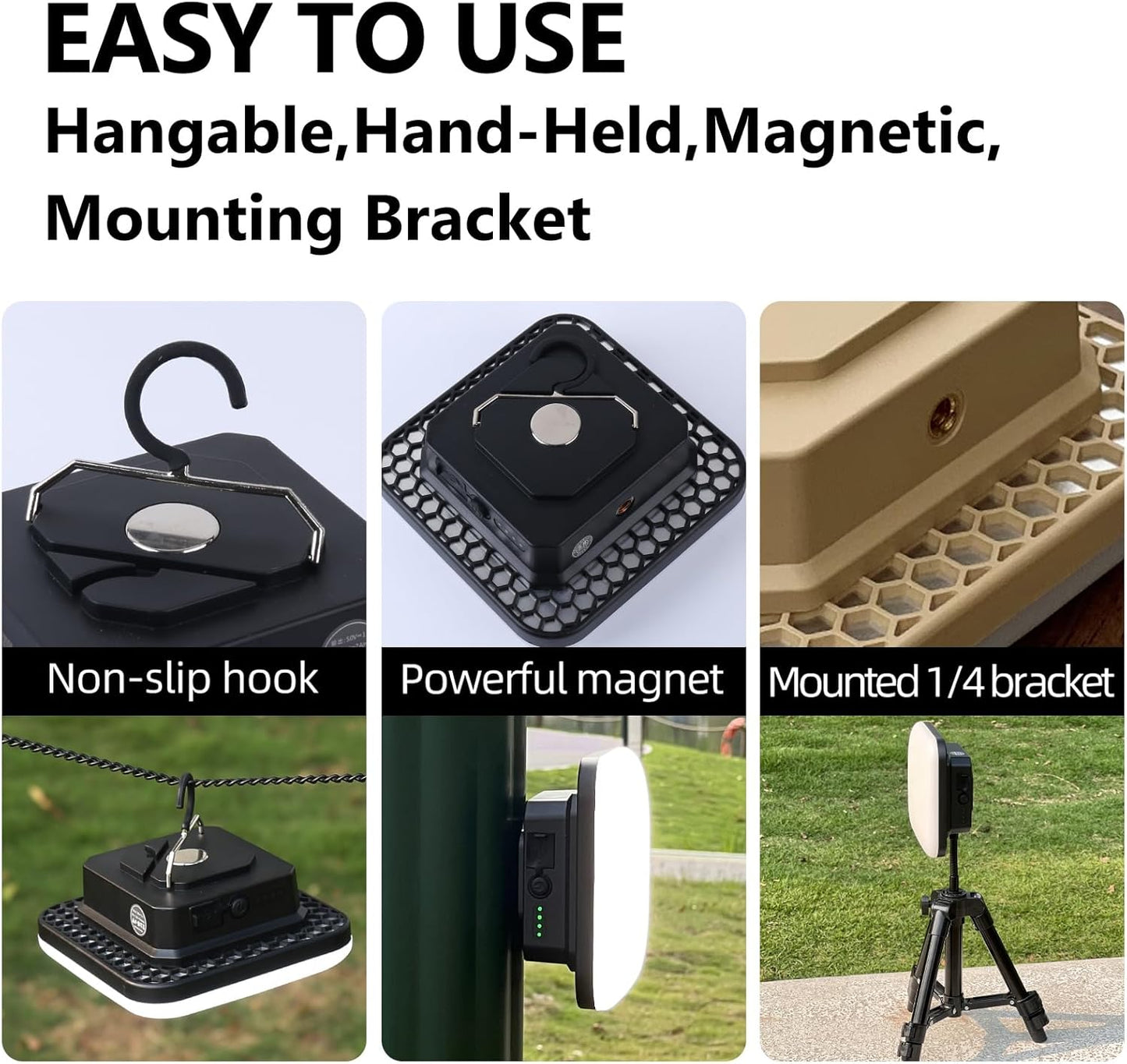 10800mAh Rechargeable Hanging Tent Light with Magnet, 30W 4000LM LED 4 Color Lighting Modes Camping Lantern, Portable IPX5 Waterproof LED Flashlight for Emergency & Gift