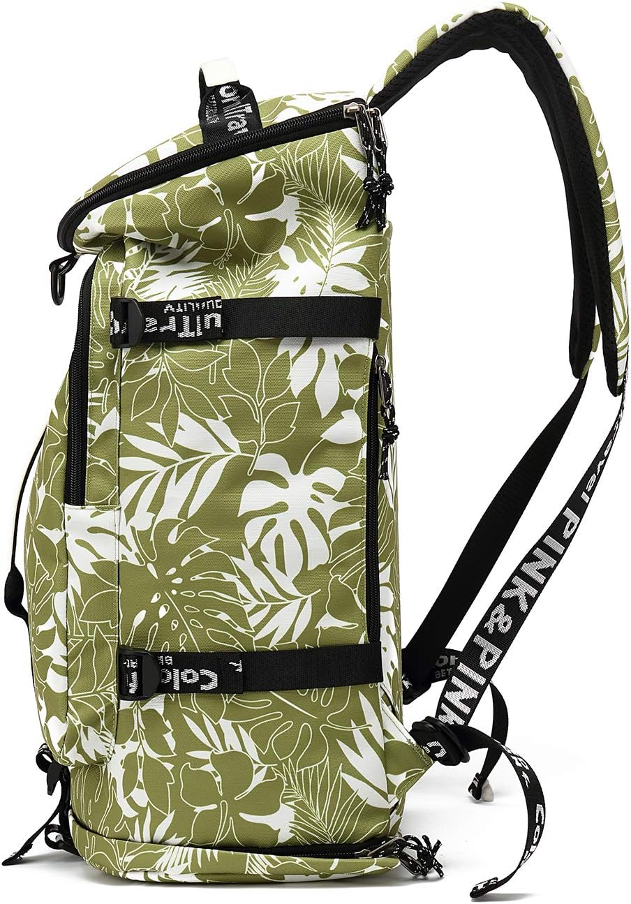 Kalesi Gym Duffle Bag Backpack 4-Way Waterproof with Shoes Compartment for travel Sport Hiking laptop (olive-green)