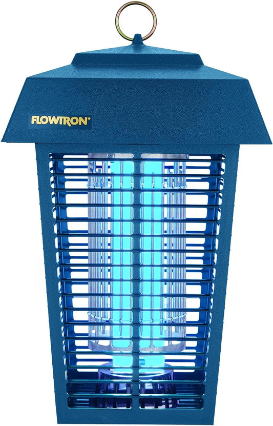 Flowtron Bug Zapper, 1 Acre of Outdoor Coverage with Powerful 40W Bulb & 5600V Instant Killing Grid, Electric Insect, Fly & Mosquito Zapper, Made in The USA - Blue Color