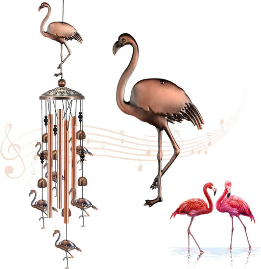 JUNQIU Flamingo Gifts for Women, Flamingo Wind Chimes for Outside, Gifts for Mother/Mom/Grandma/Sister/Mom