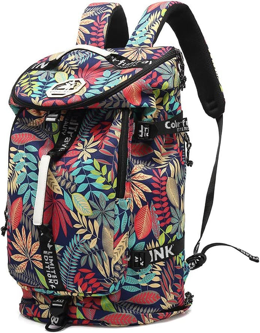 Kalesi Floral Gym Duffle Bag Backpack 4 ways for Women Waterproof with Shoes Compartment for travel Sport Hiking laptop Lightweight