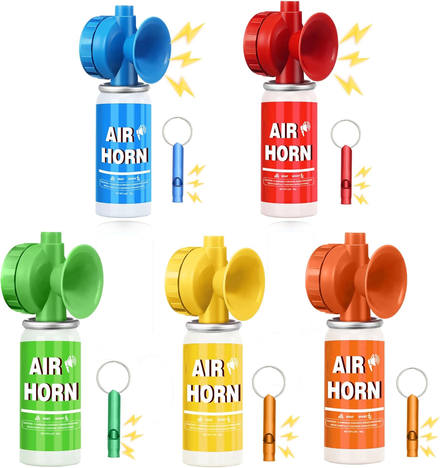 1.4oz Boat Air Horn,130DB Loud Mini Safety Bear Horn Can,Air Horns for Self Defense,Emergency,Sporting Events,Camping essentials,5 Pack