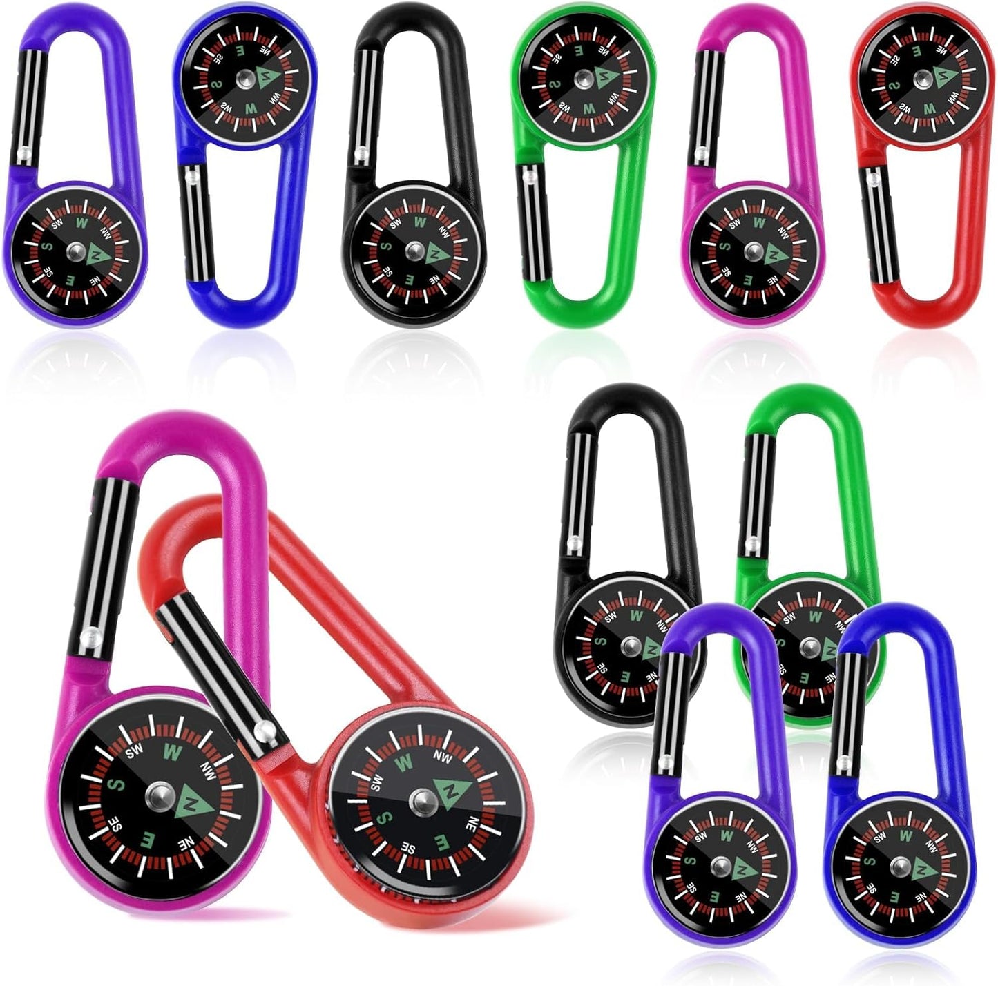 12 Pcs Mini Compass Keychain for Kids Bulk, Small Pocket Magnetic Compass Survival Hiking for Outdoor Survival Camping Party Backpacking Accessory