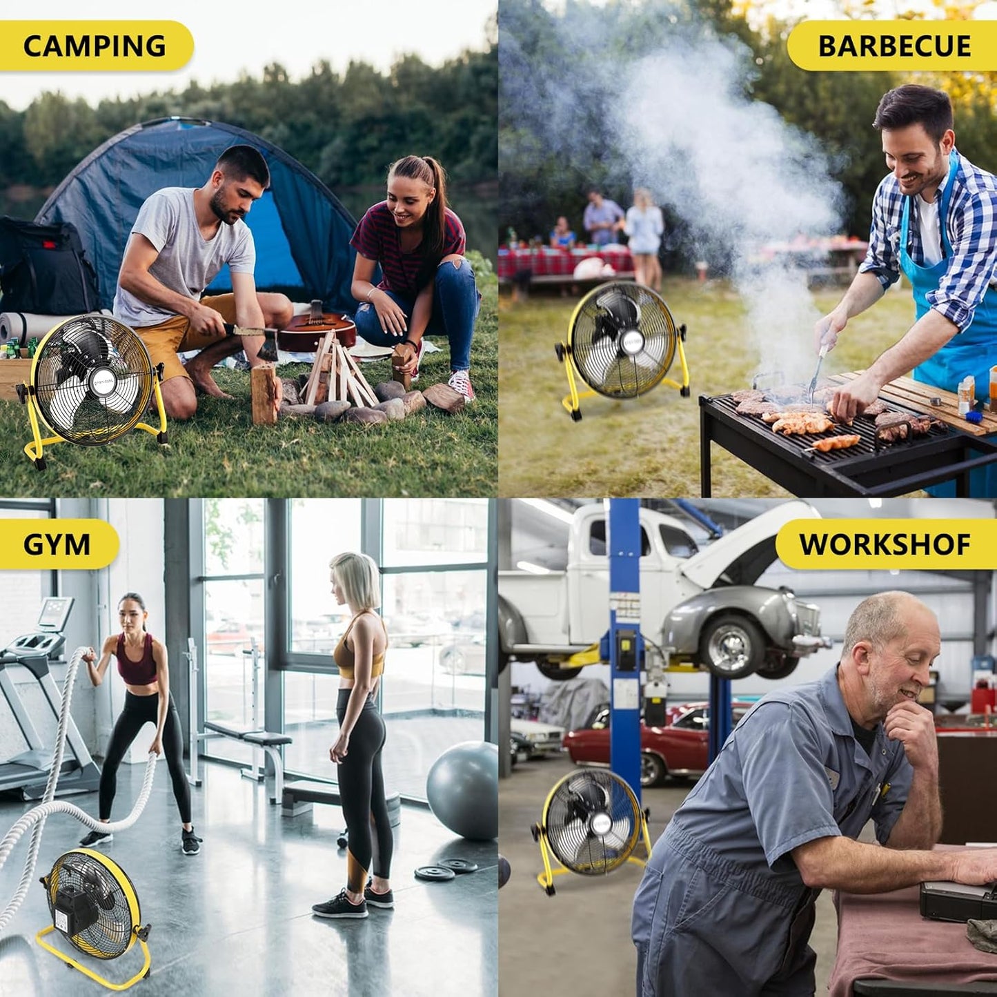 12" Solar Battery Operated Fan,Portable Solar Powered Fan,Rechargeable Floor Fan with 15000mAh Large Battery, Quiet Operation for Camping, Greenhouse, Home, Outdoor, and Summer Use