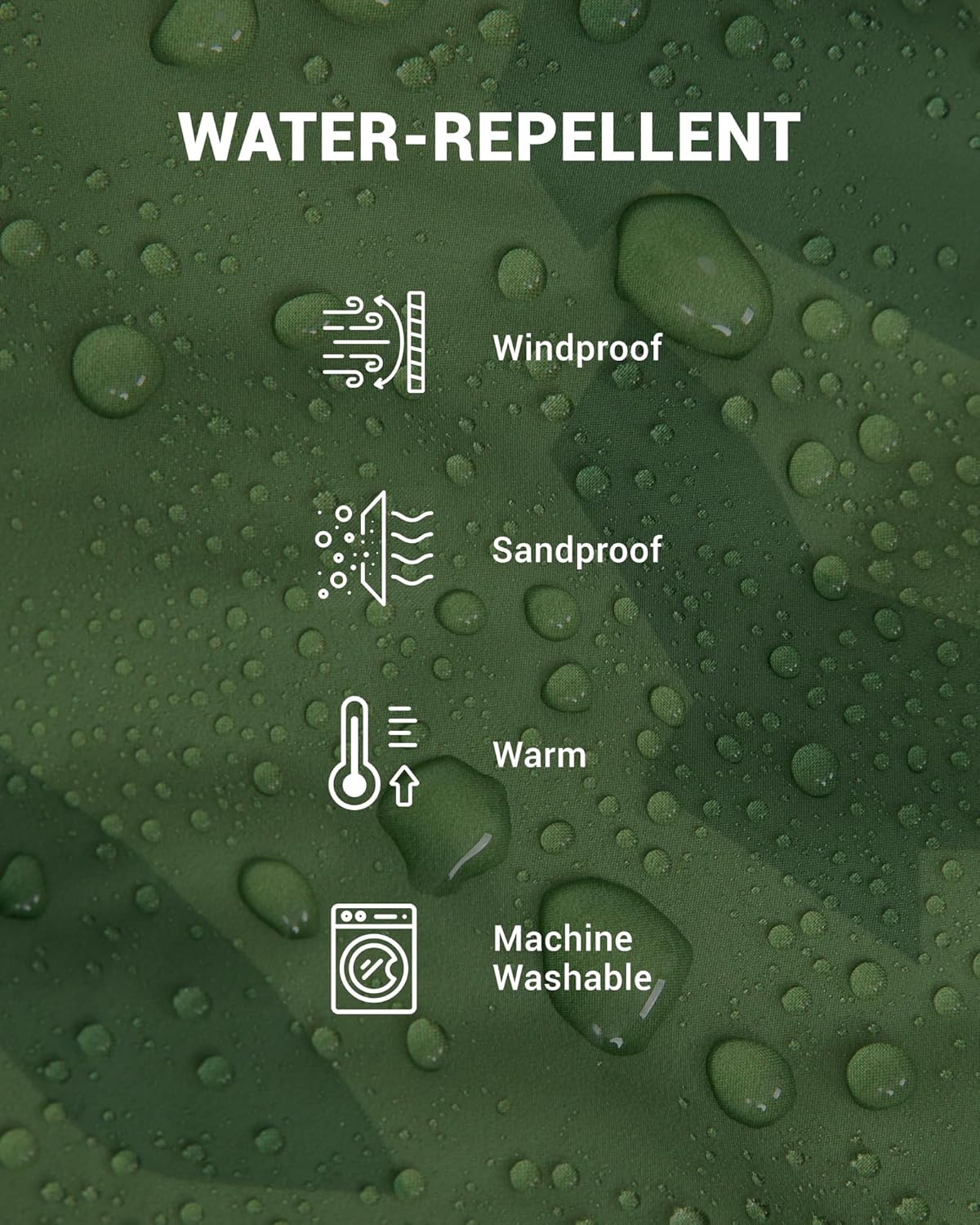 KingCamp Large Camping Blanket with Sherpa Lining, Packable Down Alternative Puffy Printed Wearable Blanket with Snap Buttons, Warm Weatherproof Quilt for Outdoor Travel (79" L x 57" W, Green)