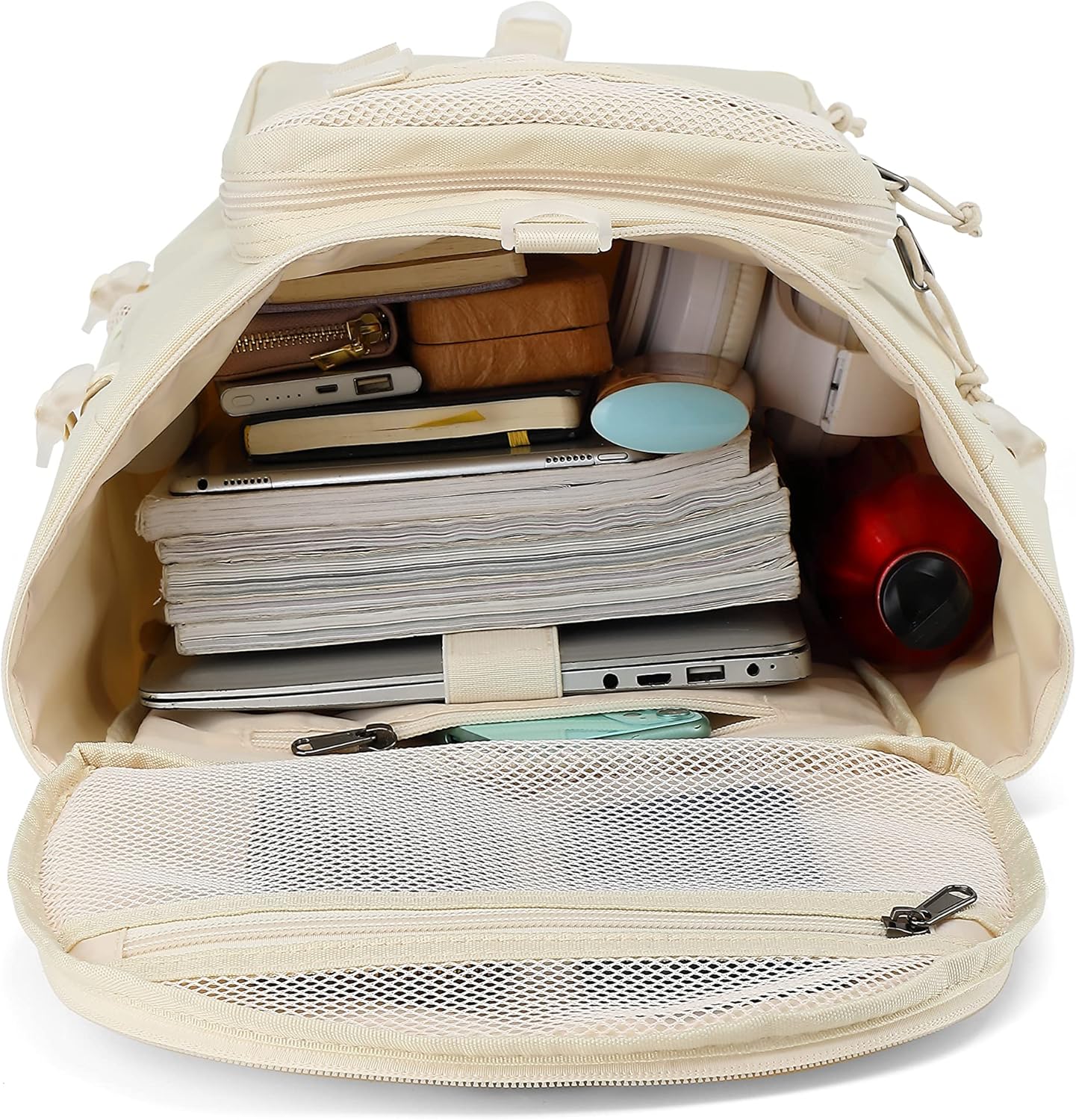 Kalesi Gym Duffle Bag Backpack 4-Way Waterproof with Shoes Compartment for travel Sport Hiking laptop (Sea salt white)