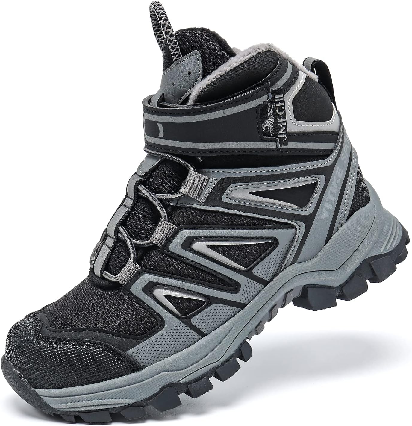 JMFCHI Kids Hiking Boots Boys Girls Outdoor Walking Climbing Sneaker Comfortable Non-slip Snow Shoes Hiker Boot Antiskid Steel Buckle Sole