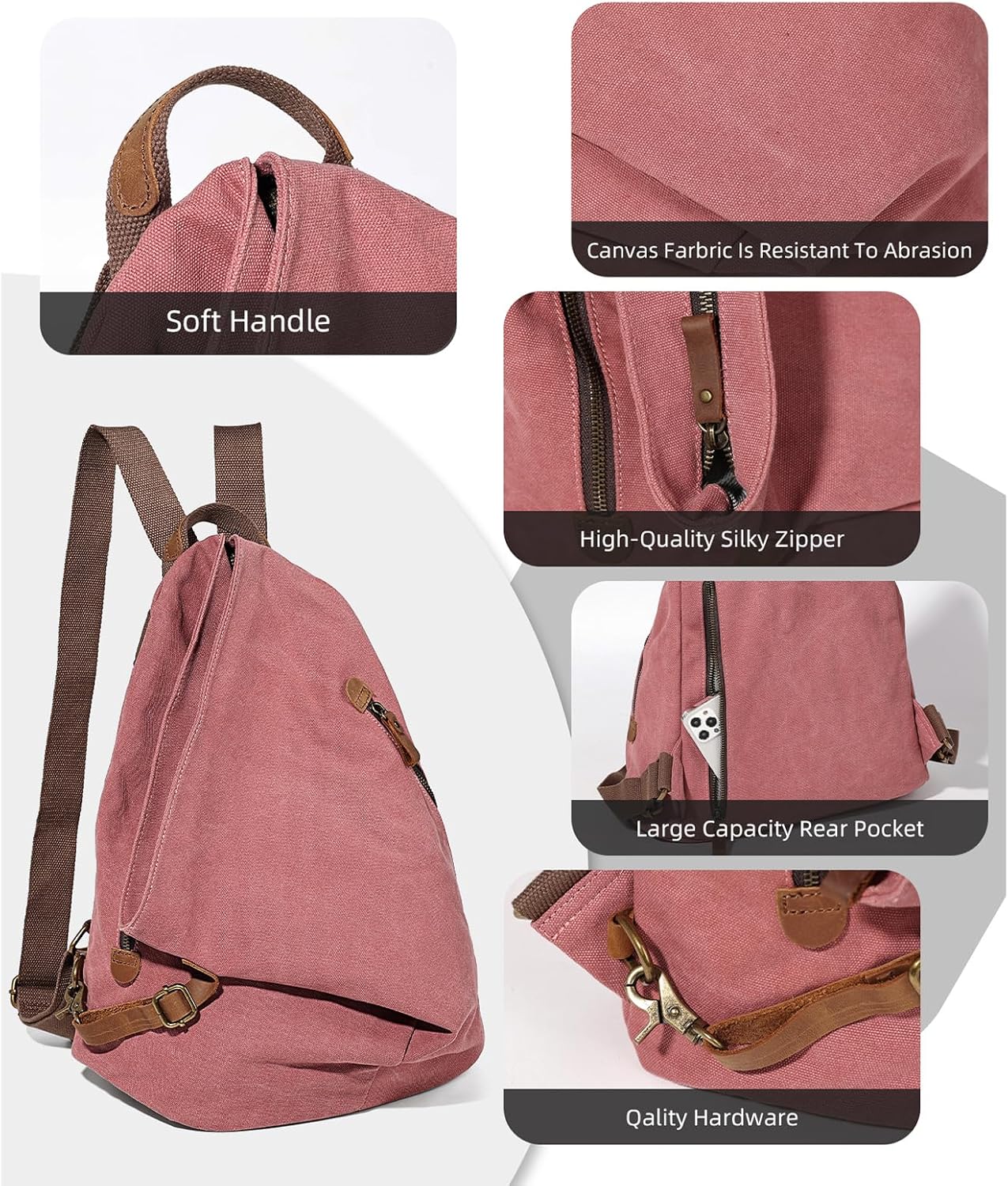 KL928 Canvas Vintage Backpack – Large Casual Daypack Outdoor Travel Rucksack Hiking Backpacks for Men Women