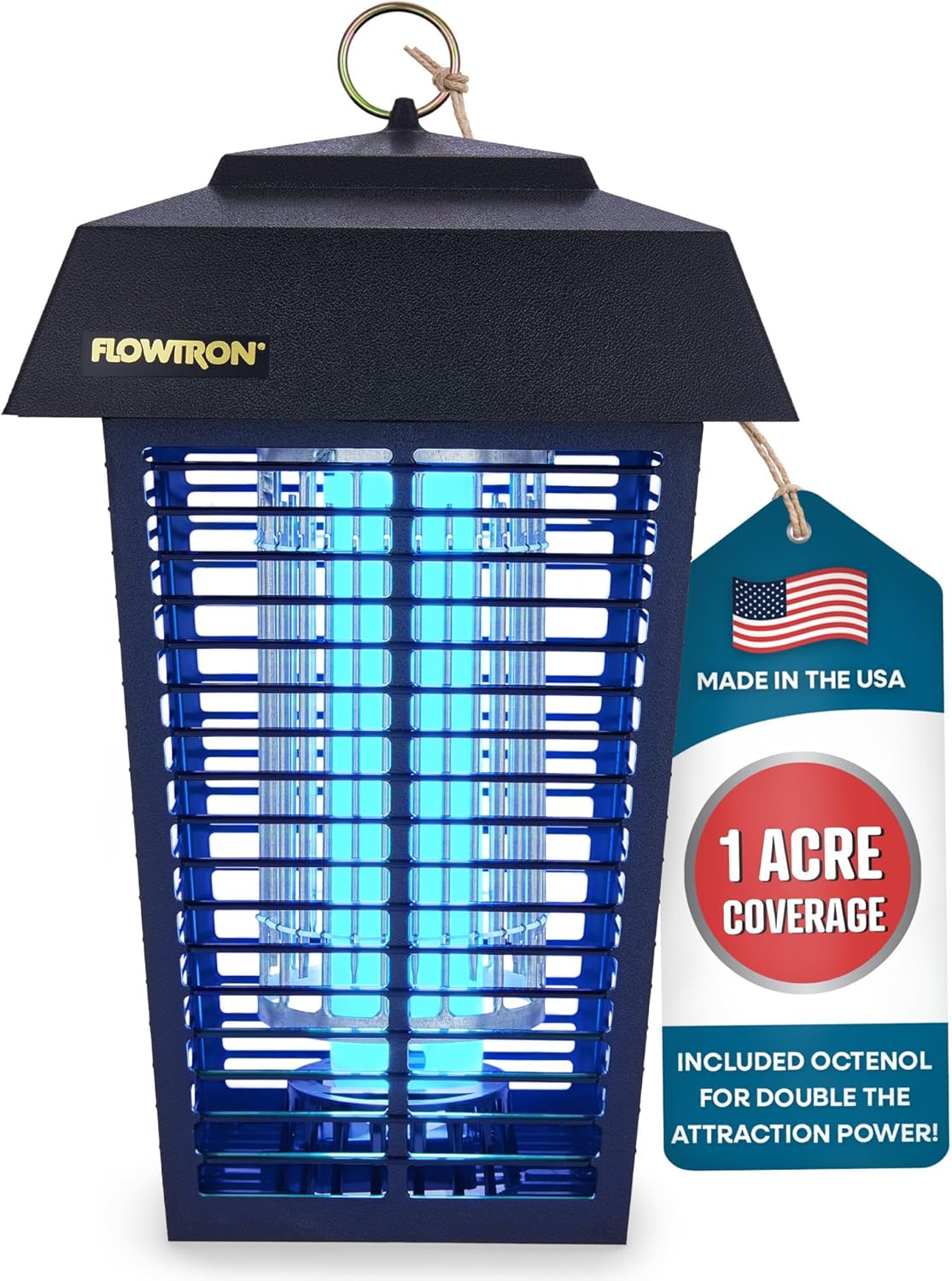 Flowtron Bug Zapper, 1 Acre of Outdoor Coverage with Powerful 40W Bulb & 5600V Instant Killing Grid, Electric Insect, Fly & Mosquito Zapper, Made in The USA