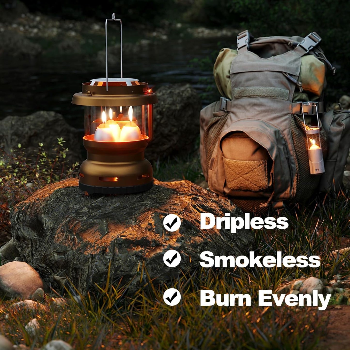 15-Hour Natural Pure Beeswax Candles for Candle Lanterns, Long Lasting Burning Candles Bulk for Camping, Emergency, Survival Emergency Preparedness (10)