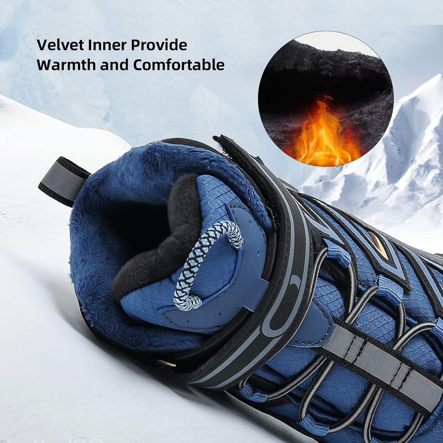 JMFCHI Kids Hiking Boots Boys Girls Outdoor Walking Climbing Sneaker Comfortable Non-slip Snow Shoes Hiker Boot Antiskid Steel Buckle Sole