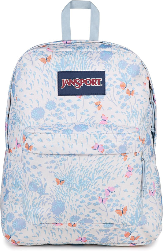 JanSport SuperBreak One Backpack - Durable, Lightweight Bag with 1 Main Compartment, Front Utility Pocket with Built-in Organizer, Premium Backpack, Fluttering Fields