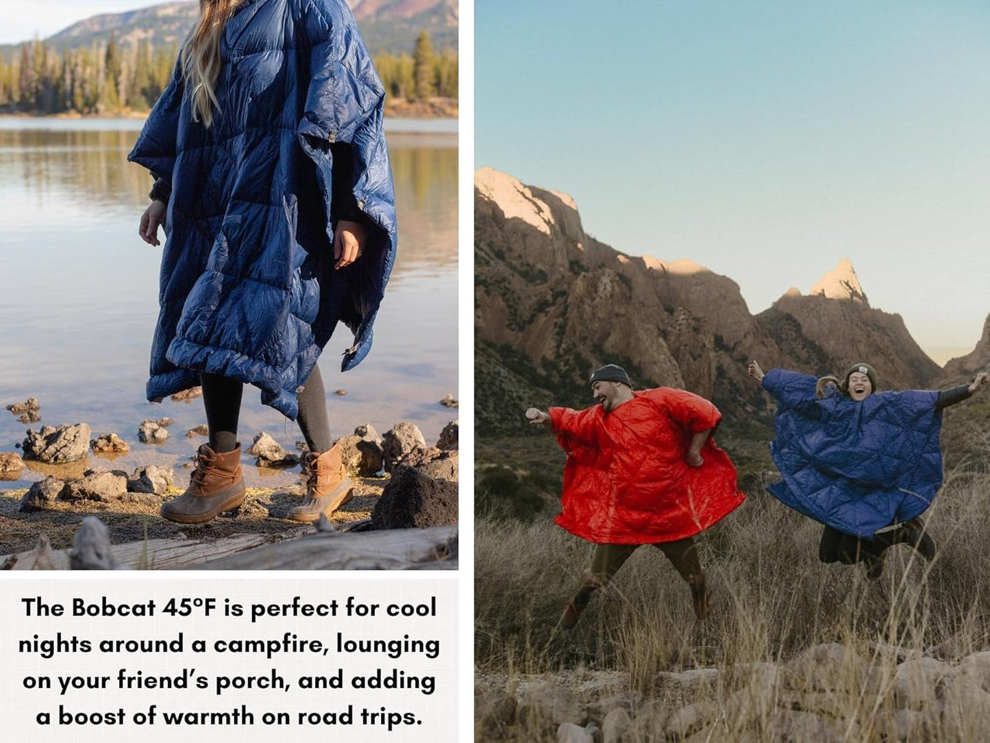 KAMMOK Bobcat 45°F - Down Trail Quilt, Water Resistant, Durable, Compact and Packable, Indoor/Outdoor Camp Blanket (84 in × 54 in)