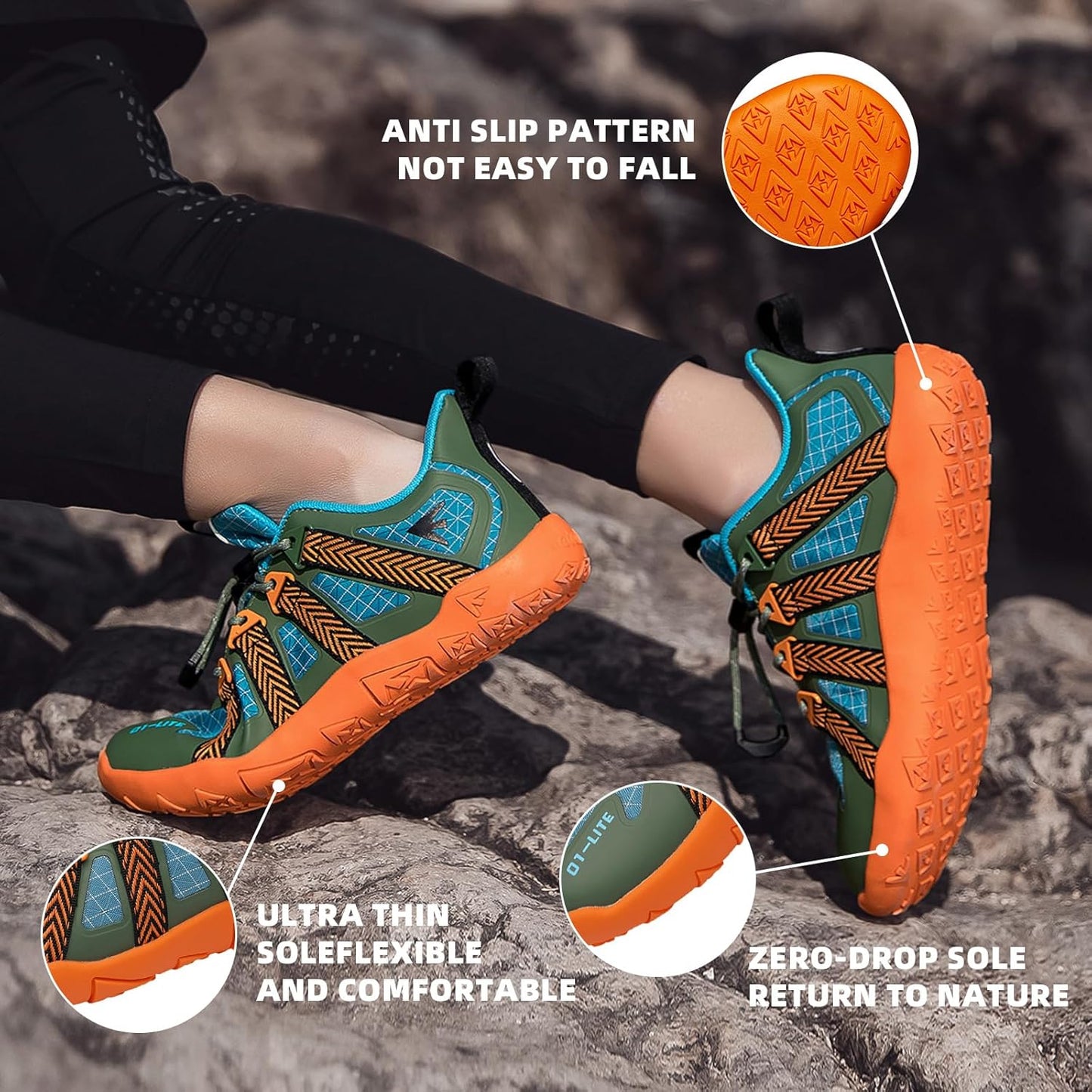 Kids Hiking Barefoot Shoes Non-Slip Sneakers for Boys Girls Outdoor Trekking Walking Climbing Running Shoes