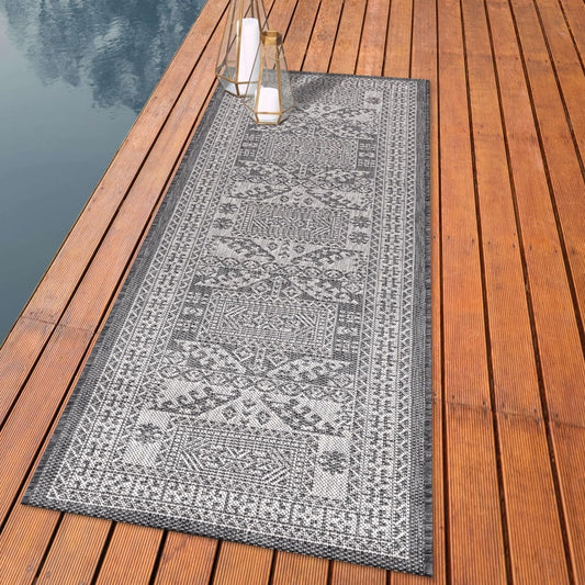 Keen Home Design Terrace Outdoor Runner Rug - 2x10 Washable Indoor/Outdoor Rug for Patio, Kitchen, Balcony, Beach, Garden, Deck and Porch, Size: 2'2"x9'11"