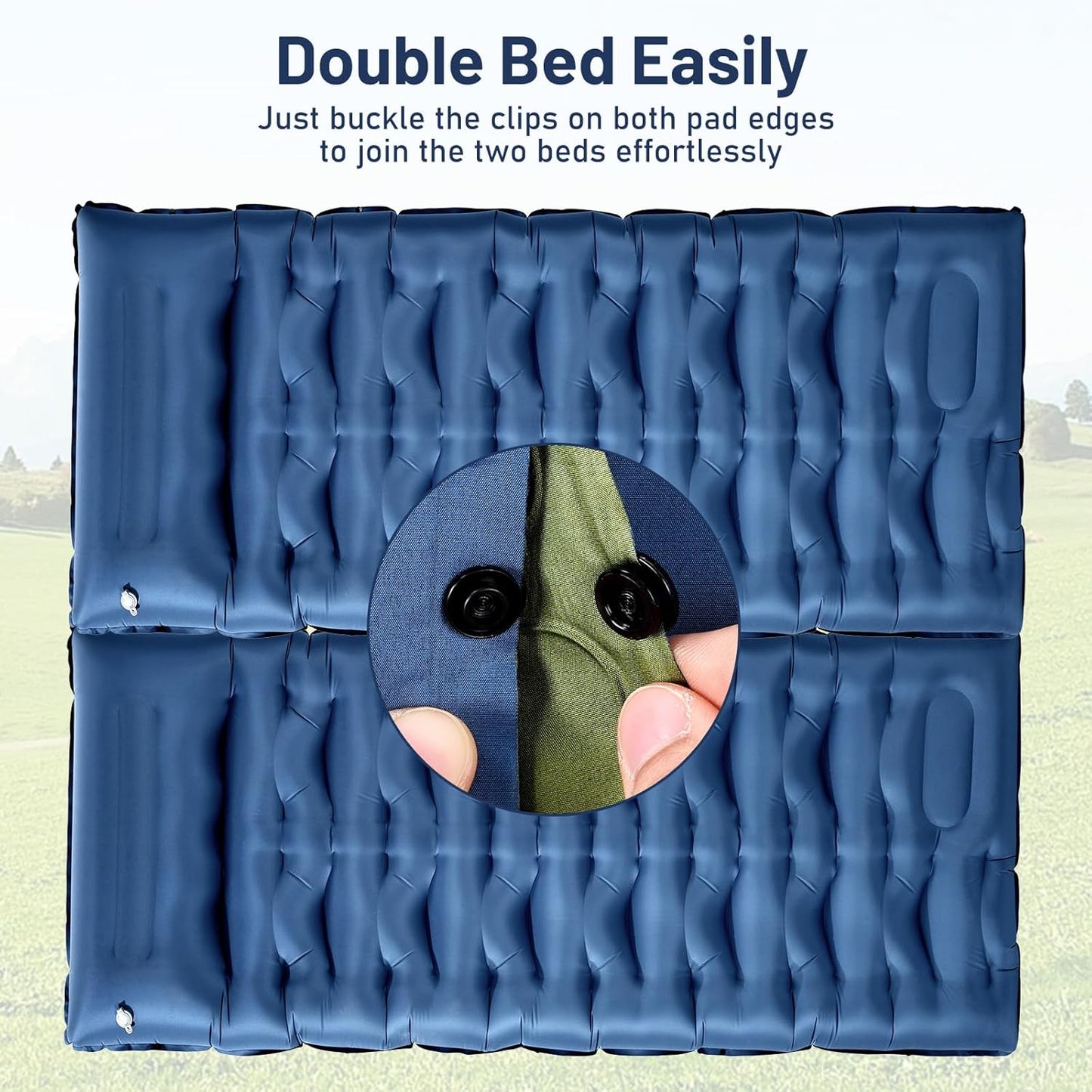 KASBAH Camping Sleeping Pad,Extra Wide 6 inch Thick Inflatable Sleeping Pads with Built-in Foot Pump and Pillow,Ultralight Camping Mat Gear for Outdoor Hiking,Camping, Traveling and Tent