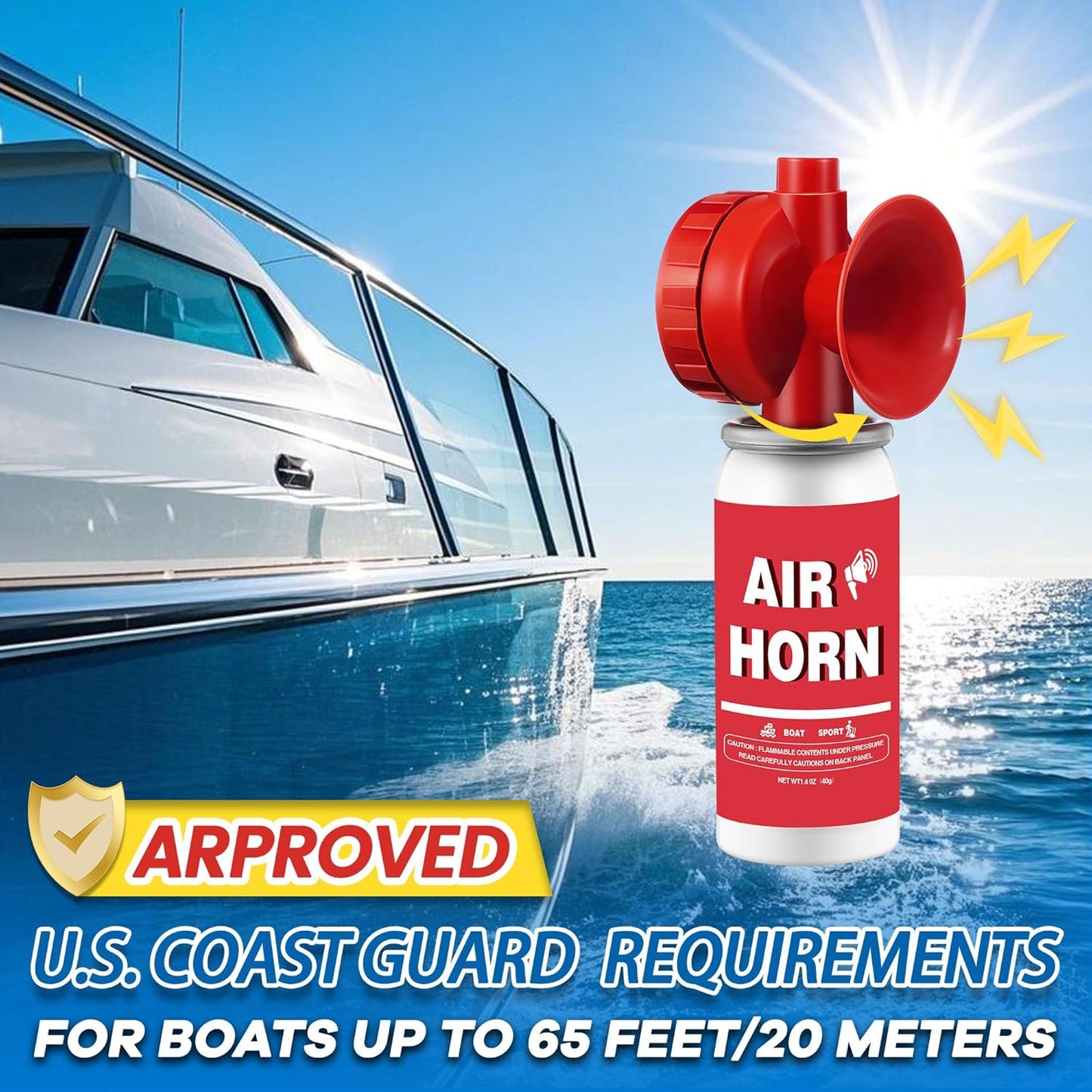 1.4oz Boat Air Horn,130DB Loud Mini Safety Bear Horn Can,Air Horns for Self Defense,Emergency,Sporting Events,Camping essentials,5 Pack