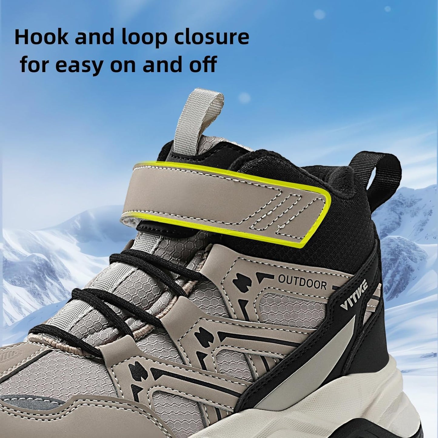 JMFCHI Kids Hiking Boots Boys Girls Outdoor Walking Climbing Sneaker Comfortable Non-slip Snow Shoes Hiker Boot Antiskid Steel Buckle Sole