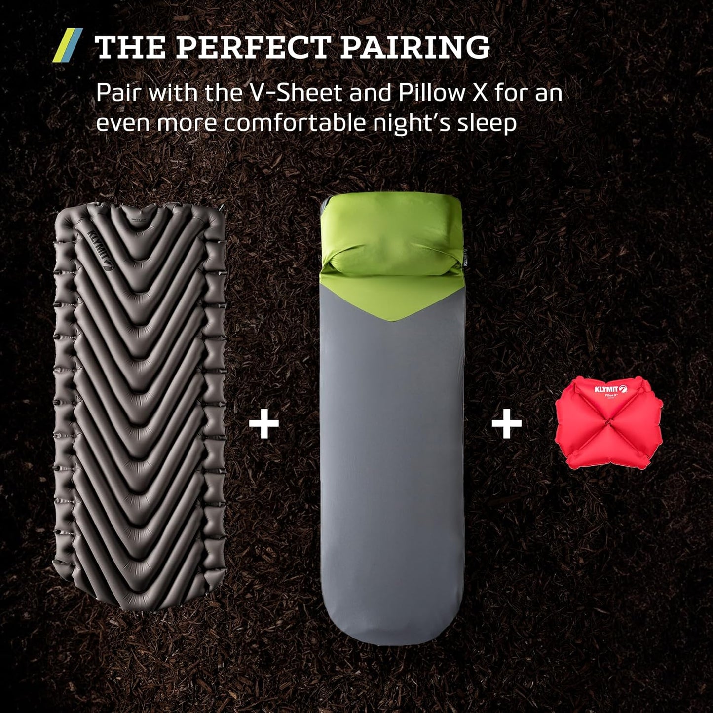 Klymit Static V Luxe Sleeping Pad, Lightweight Lofted Camping Air Mattress for Tents and Cars with Body Mapping Tech, 3 In Thick Grey