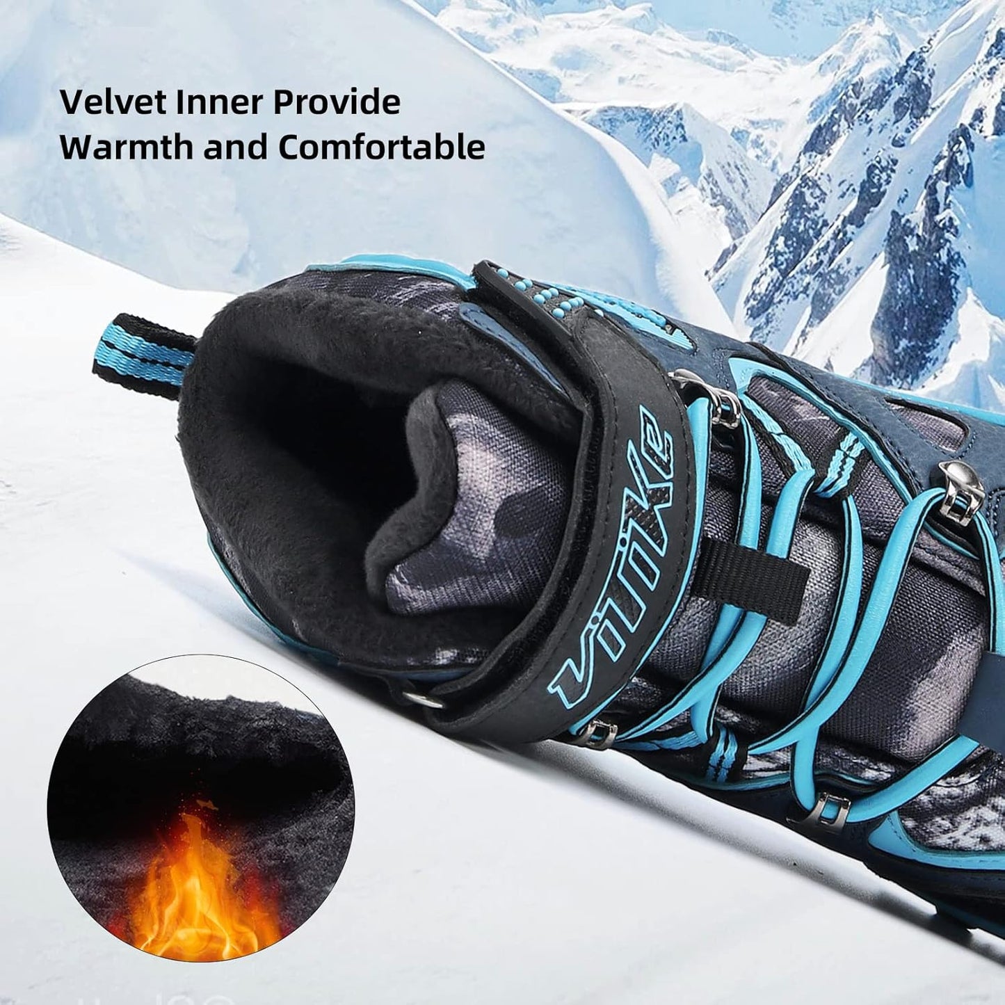 JMFCHI Kids Hiking Boots Boys Girls Outdoor Walking Climbing Sneaker Comfortable Non-slip Snow Shoes Hiker Boot Antiskid Steel Buckle Sole