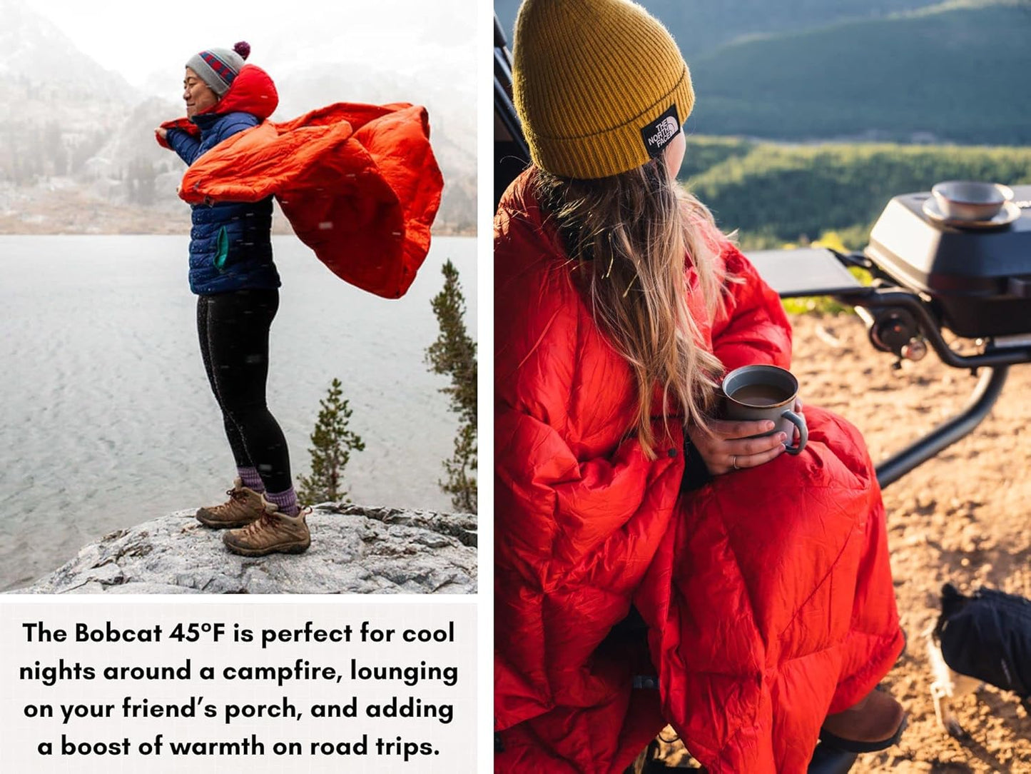 KAMMOK Bobcat 45°F - Down Trail Quilt, Water Resistant, Durable, Compact and Packable, Indoor/Outdoor Camp Blanket (84 in × 54 in)