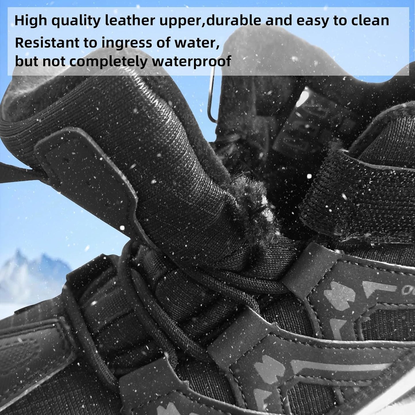 JMFCHI Kids Hiking Boots Boys Girls Outdoor Walking Climbing Sneaker Comfortable Non-slip Snow Shoes Hiker Boot Antiskid Steel Buckle Sole