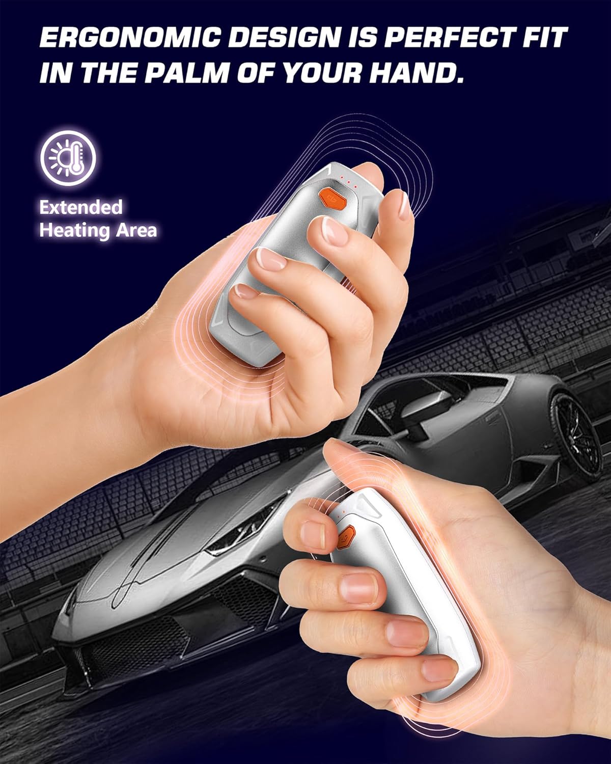 Kesguar Hand Warmers Rechargeable - 2 Pack 14000mAh AI Electric Hand Warmers with Charging Case, Magnetic 2 in 1 Pocket Handwarmers, Portable Heater Gifts for Women/Men/Christmas/Golf/Camping/Hunting