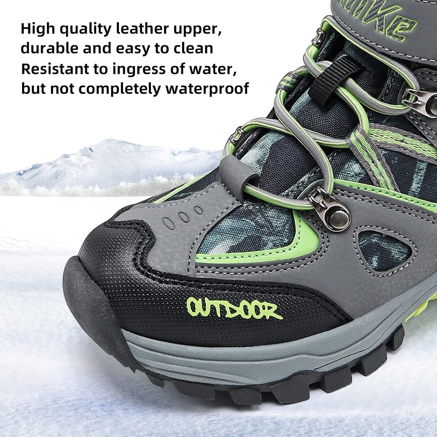JMFCHI Kids Hiking Boots Boys Girls Outdoor Walking Climbing Sneaker Comfortable Non-slip Snow Shoes Hiker Boot Antiskid Steel Buckle Sole