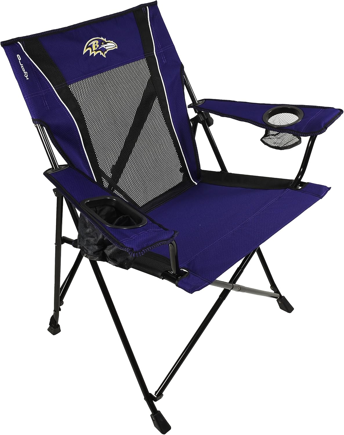 Kijaro Sports Fan Folding Chair, 26" L x 35.5" W x 37" H, Baltimore Ravens