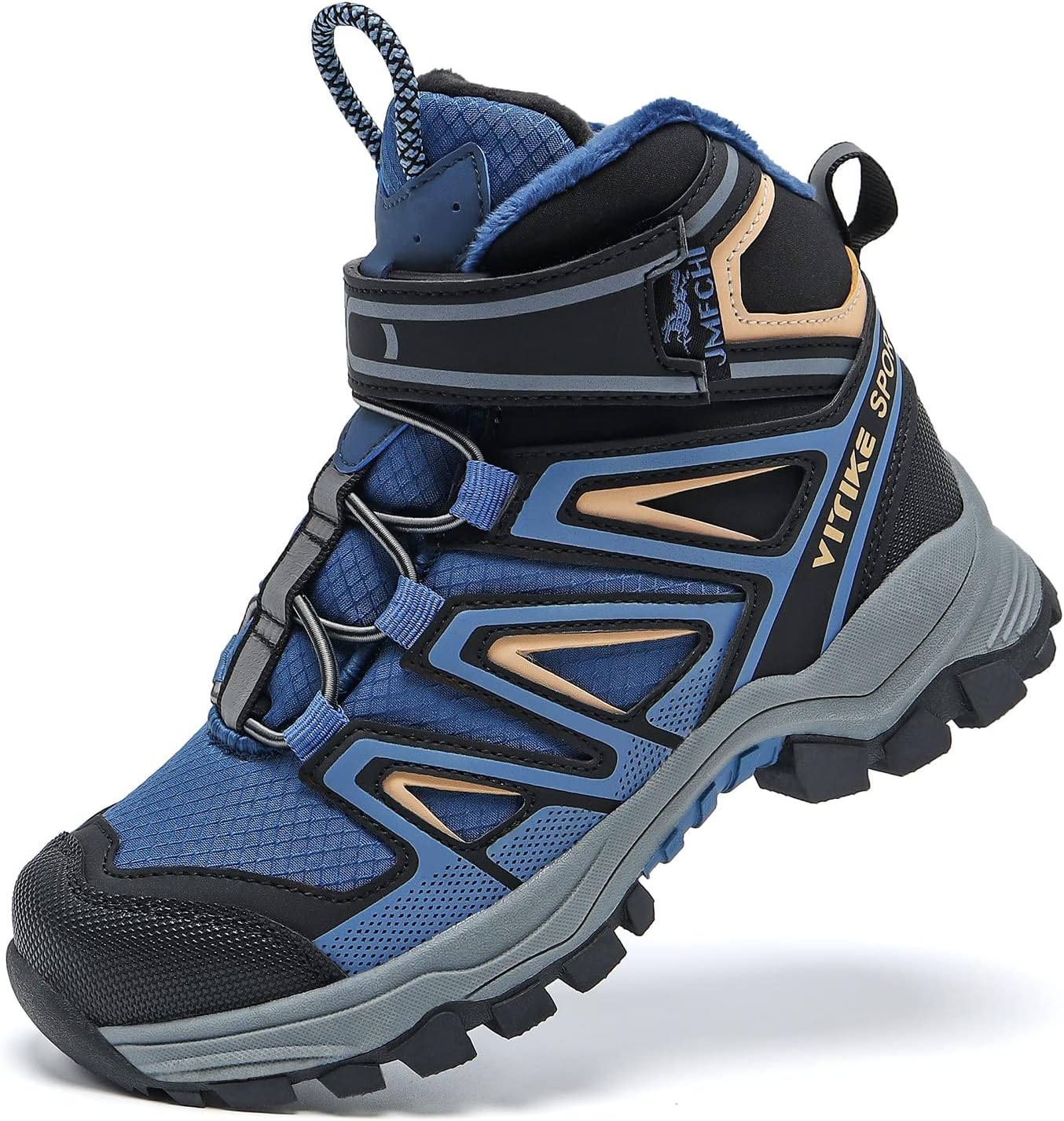 JMFCHI Kids Hiking Boots Boys Girls Outdoor Walking Climbing Sneaker Comfortable Non-slip Snow Shoes Hiker Boot Antiskid Steel Buckle Sole